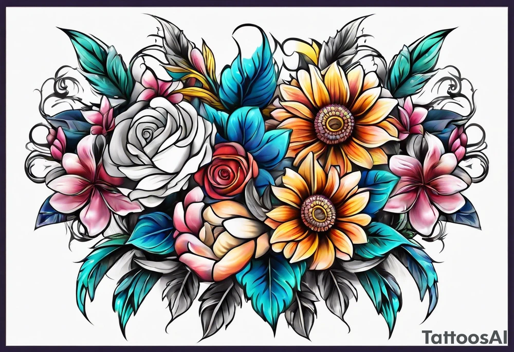 Flower chest piece tattoo idea