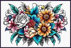 Flower chest piece tattoo idea