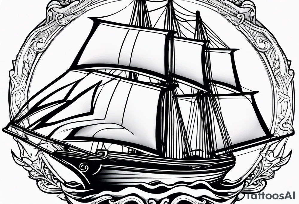Sail boat tattoo idea