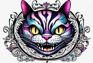 cheshire cat whole body tattoo idea