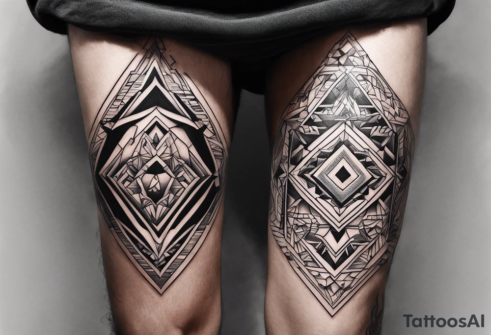 "Hood" on right leg and "Shop" on left tattoo idea