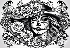 Day of the dead love edition tattoo idea