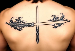 anakin skywalker lightsaber black and white back tattoo tattoo idea