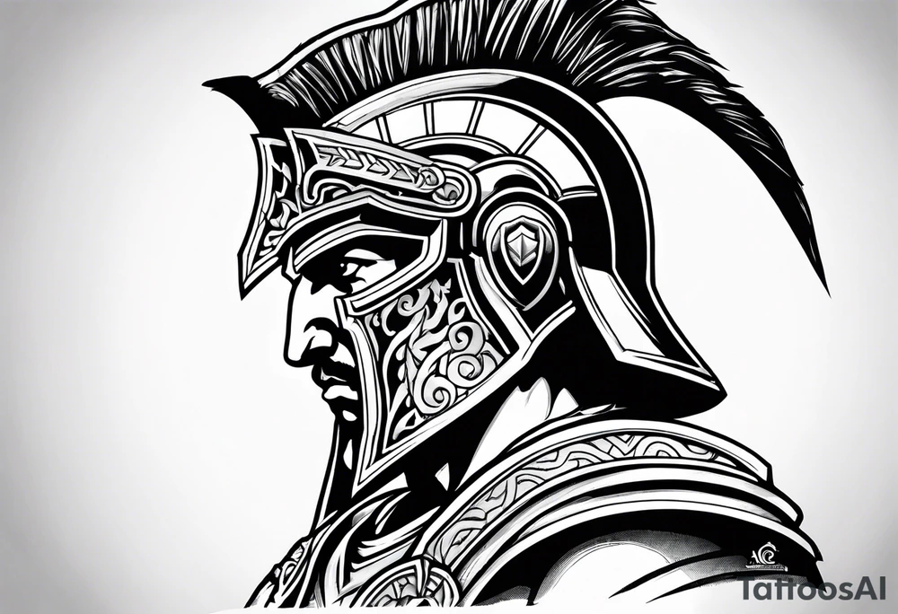 Spartan Style Christian Warrior as Aries the God of War tattoo idea