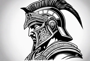 Spartan Style Christian Warrior as Aries the God of War tattoo idea