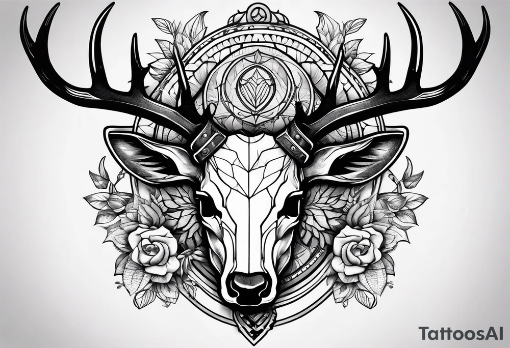 deer skull tattoo idea