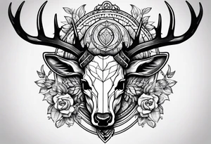 deer skull tattoo idea
