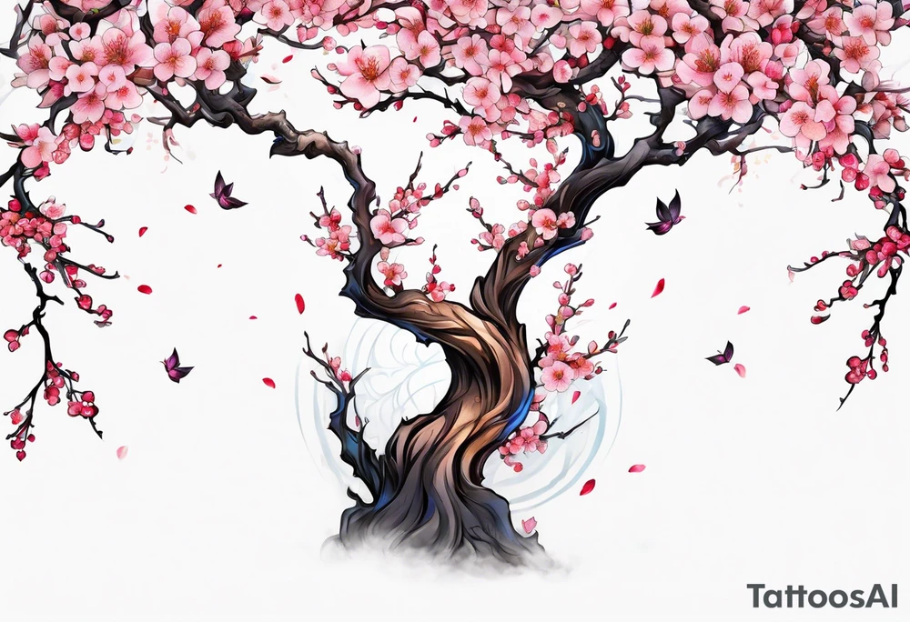Japanese cherry tree tattoo idea