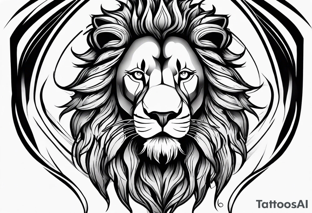 powerful majestic lion, close-up tattoo idea