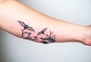 Bats,vines,river,cave tattoo idea