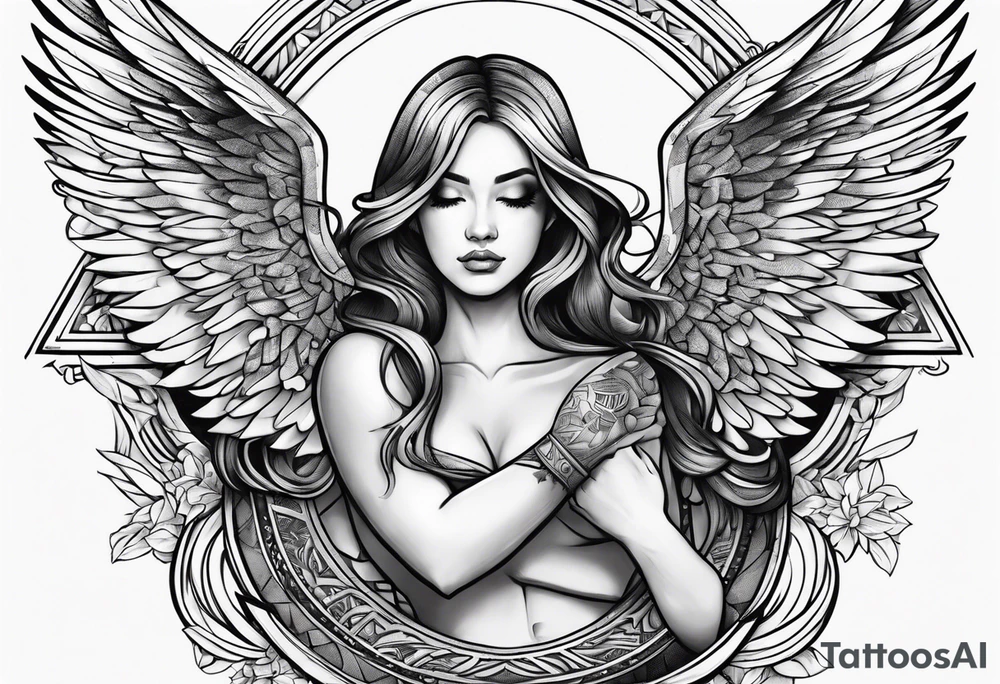 Angel with cash tattoo idea