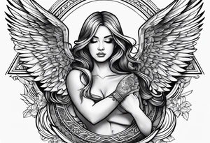 Angel with cash tattoo idea