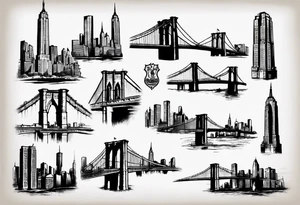 small New York 
vintage
Brooklyn Bridge tattoo idea