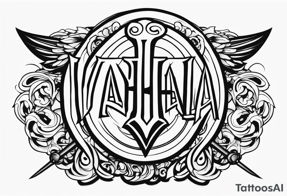 Valhalla sword shield tattoo idea