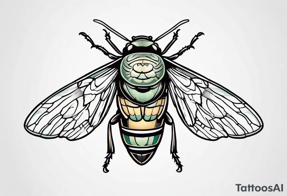 Neo traditional Cicada tattoo idea