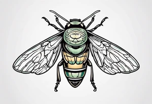 Neo traditional Cicada tattoo idea