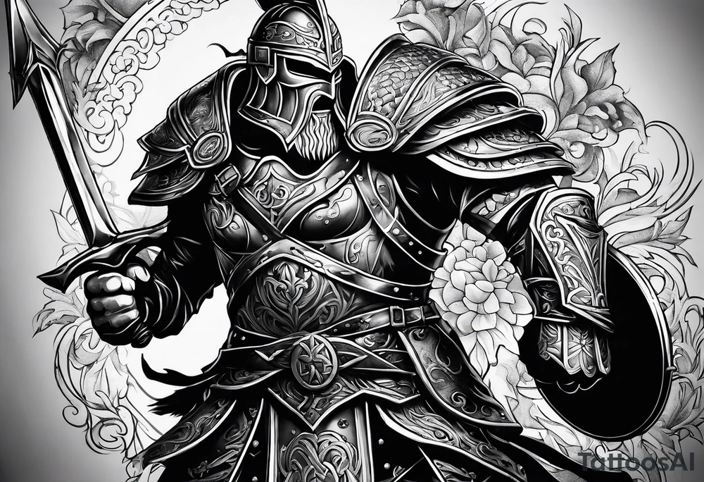Irish warrior in battle tattoo idea