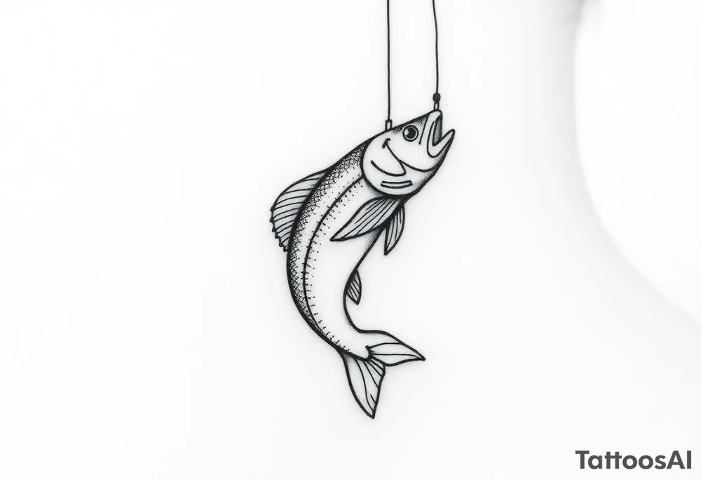 Fishing ride with South Carolina dangling from the line tattoo idea