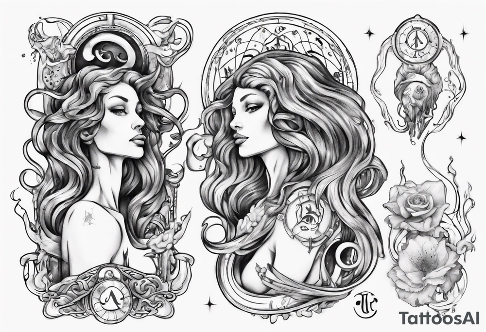 The Zodiac sign Aquarius in Human form. tattoo idea