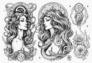 The Zodiac sign Aquarius in Human form. tattoo idea
