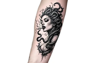 lady medusa smoking tattoo tattoo idea