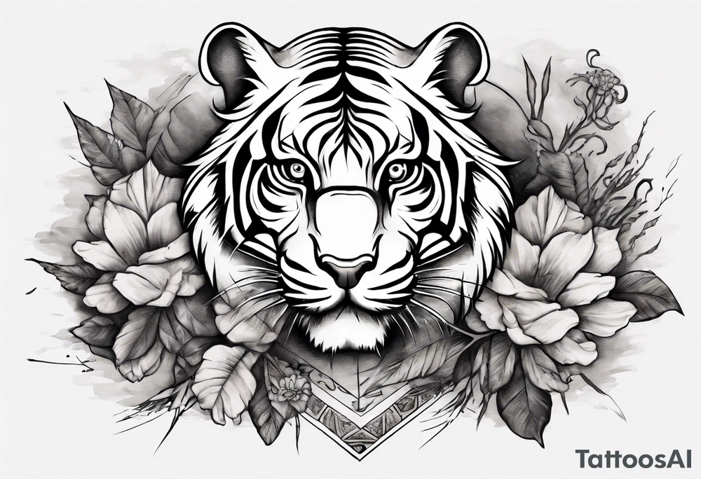 ancient Tiger forearm  sleeve tattoo idea