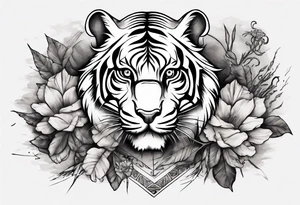 ancient Tiger forearm  sleeve tattoo idea