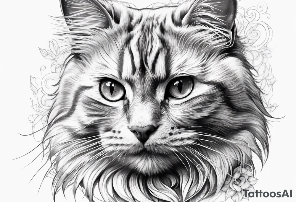 Realistic cat tattoo design tattoo idea