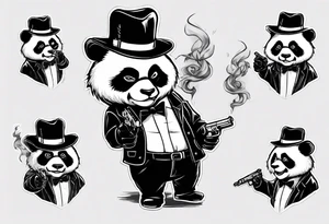 gangster panda angry

smoking and pointing a gun wearing hat tattoo idea