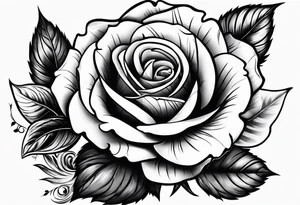 Smoke around rose tattoo idea