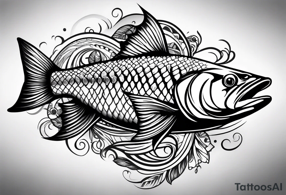 salmon forearm tattoo idea