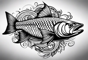 salmon forearm tattoo idea