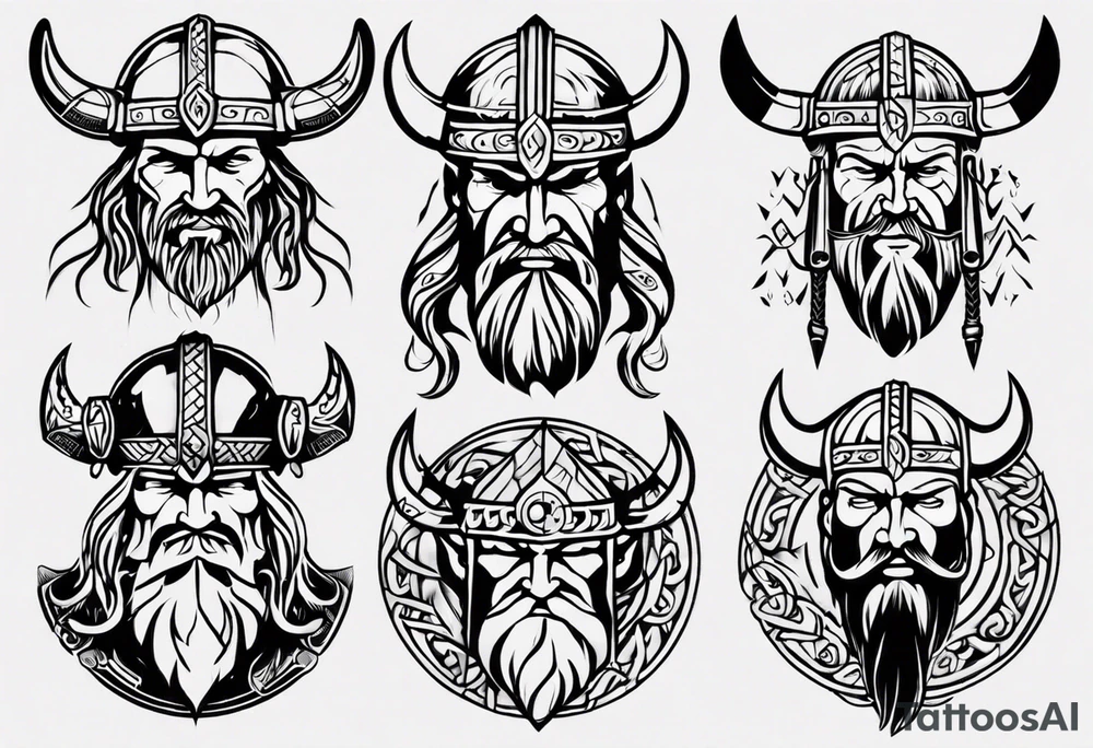 Viking face tattoo idea