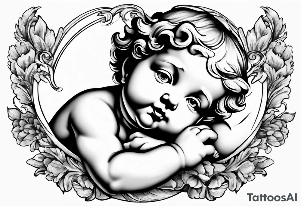 one putti smiling tattoo idea