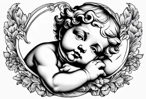 one putti smiling tattoo idea
