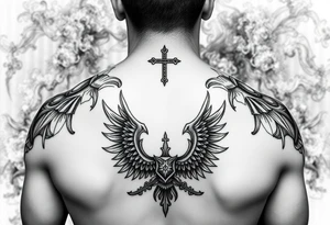 San judas realistic and smoke background tattoo idea