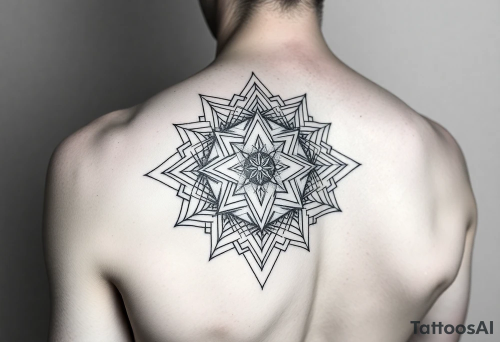 Make me a feminine sacred geometry piece the gift of feeling of feminine divine make the peace truly bold and three dimensional make it pop out and dynamic you truly unique make the image not on skin but as a drawn image that goes on the shoulder and covers the arm down to the elbow tattoo idea