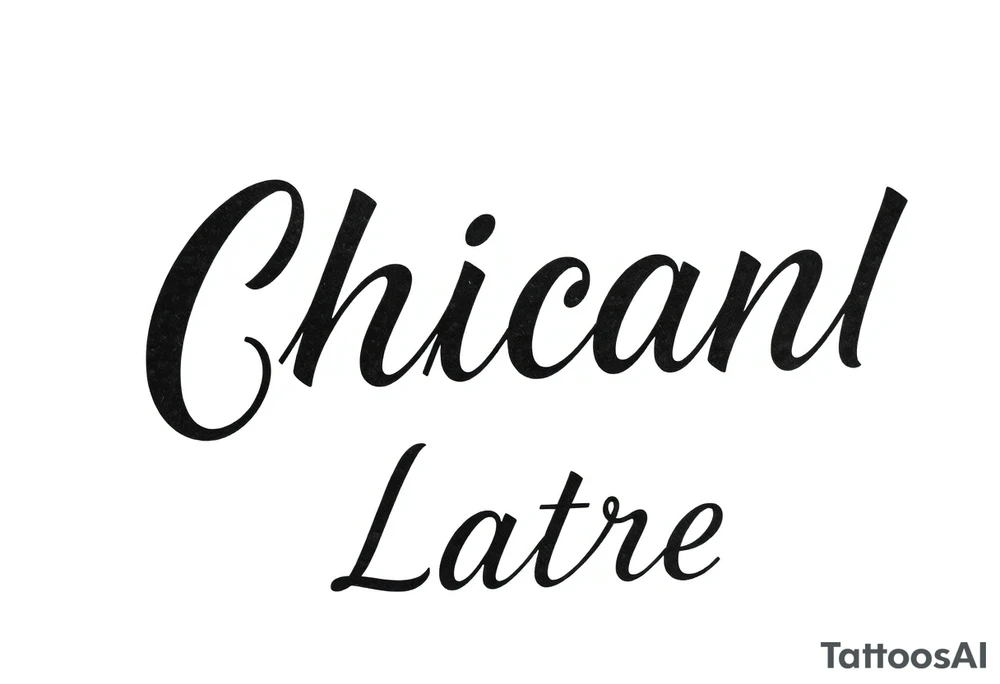 Chicano new school cursive style that says Latrell tattoo idea