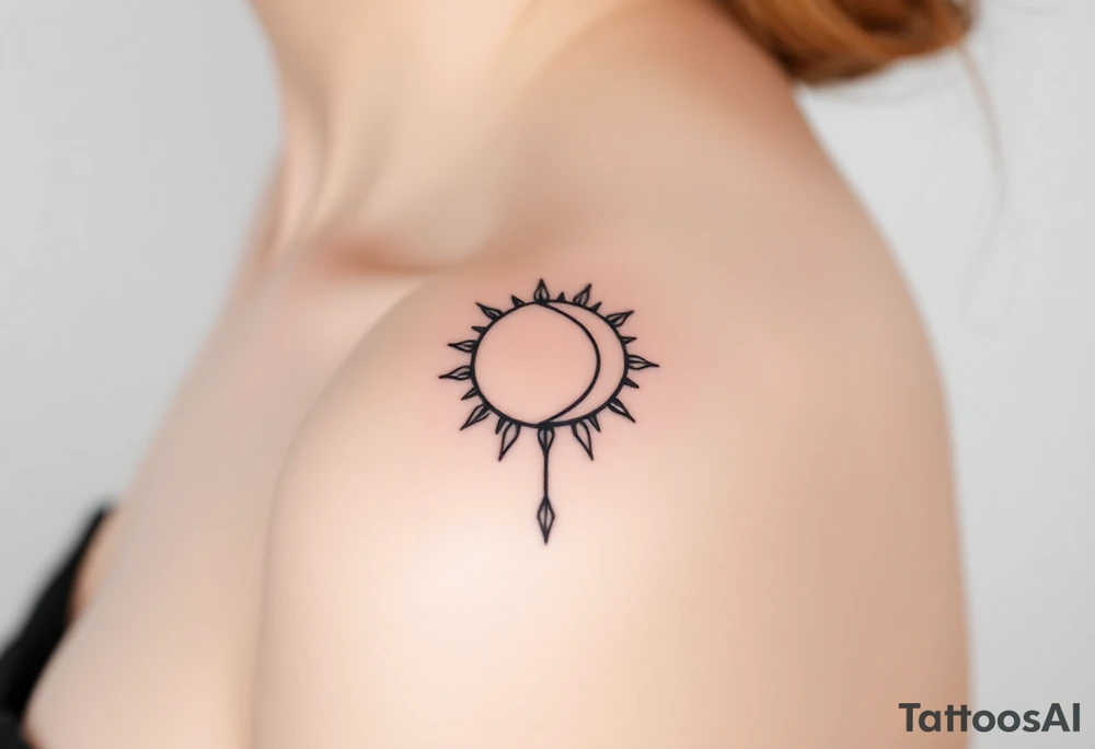 The sun and the moon cascading tattoo idea
