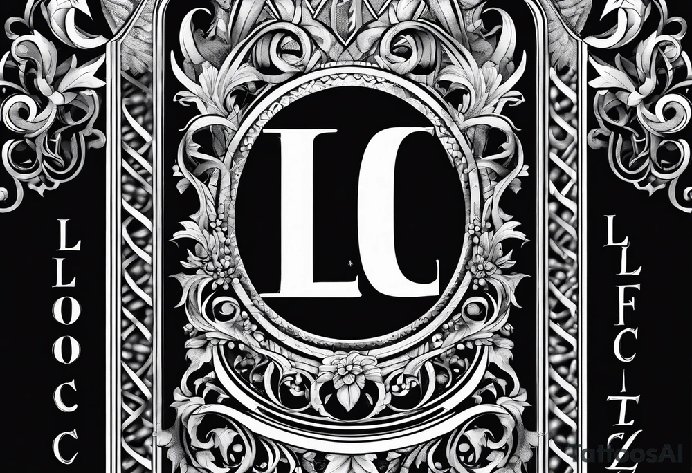 small fine line art with the letters L and C tattoo idea