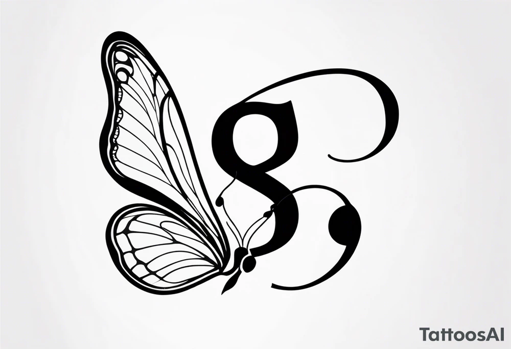 The initials R and S with a small butterfly on the S tattoo idea