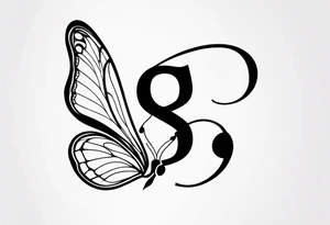 The initials R and S with a small butterfly on the S tattoo idea