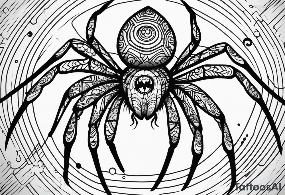 a psychedelic spider tattoo idea