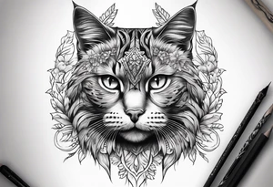 un chat tattoo idea