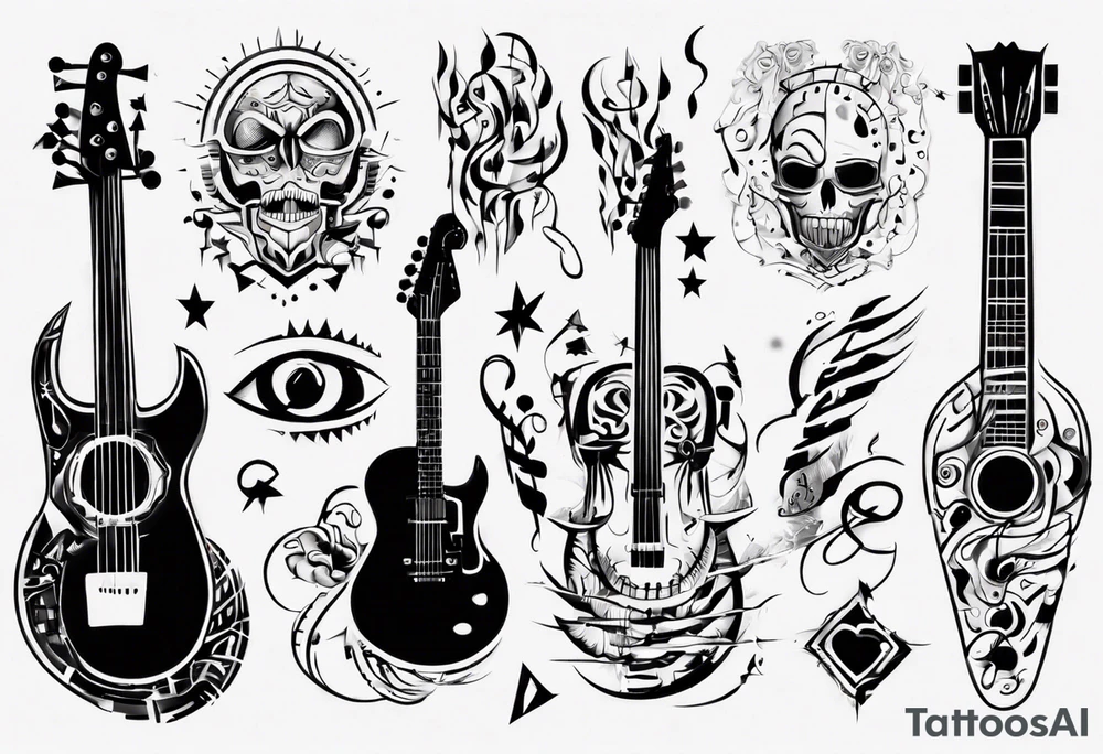 fun music tattoo idea