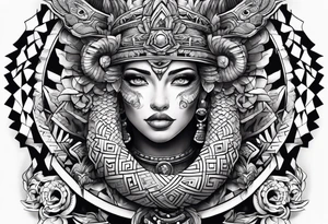 aztec snake sleeve tattoo idea