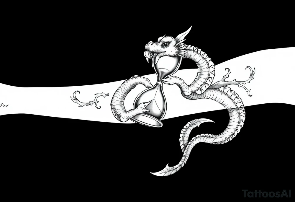 Dragons claws gripping Hourglass tattoo idea