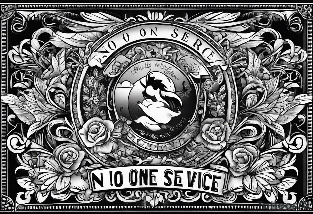 Text "no one service" tattoo idea