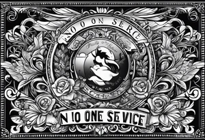 Text "no one service" tattoo idea