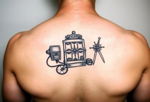 Slot machine and compass tattoo idea